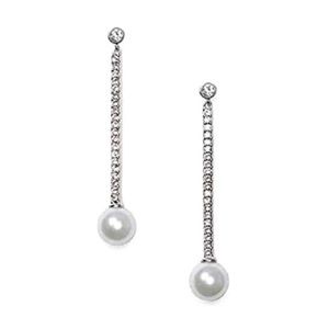 KATE SPADE Silver Precious Pearls Linear Earrings
